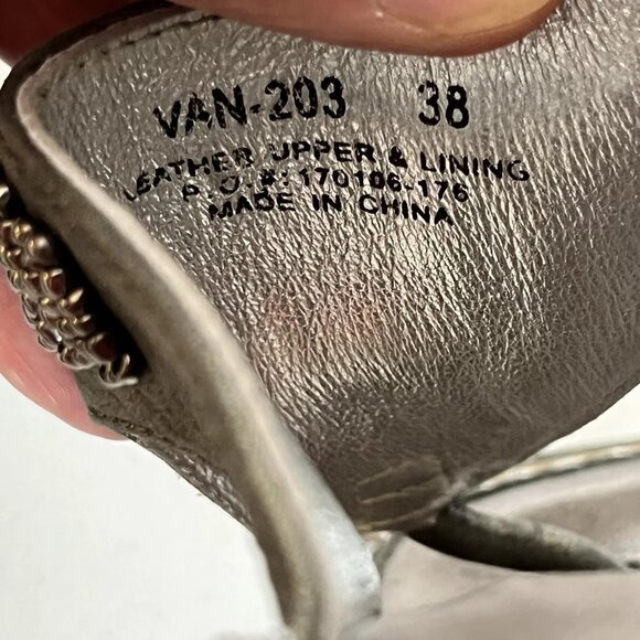 ALEGRIA 'Vanessa' Thong Sandals Pewter Leather Jeweled Comfort Shoes Women 38‎ - Picture 9 of 11